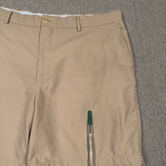 Peter Millar Shorts Mens 38x7 Beige Salem Performance Flat Front Golf High Drape - Picture 2 of 11